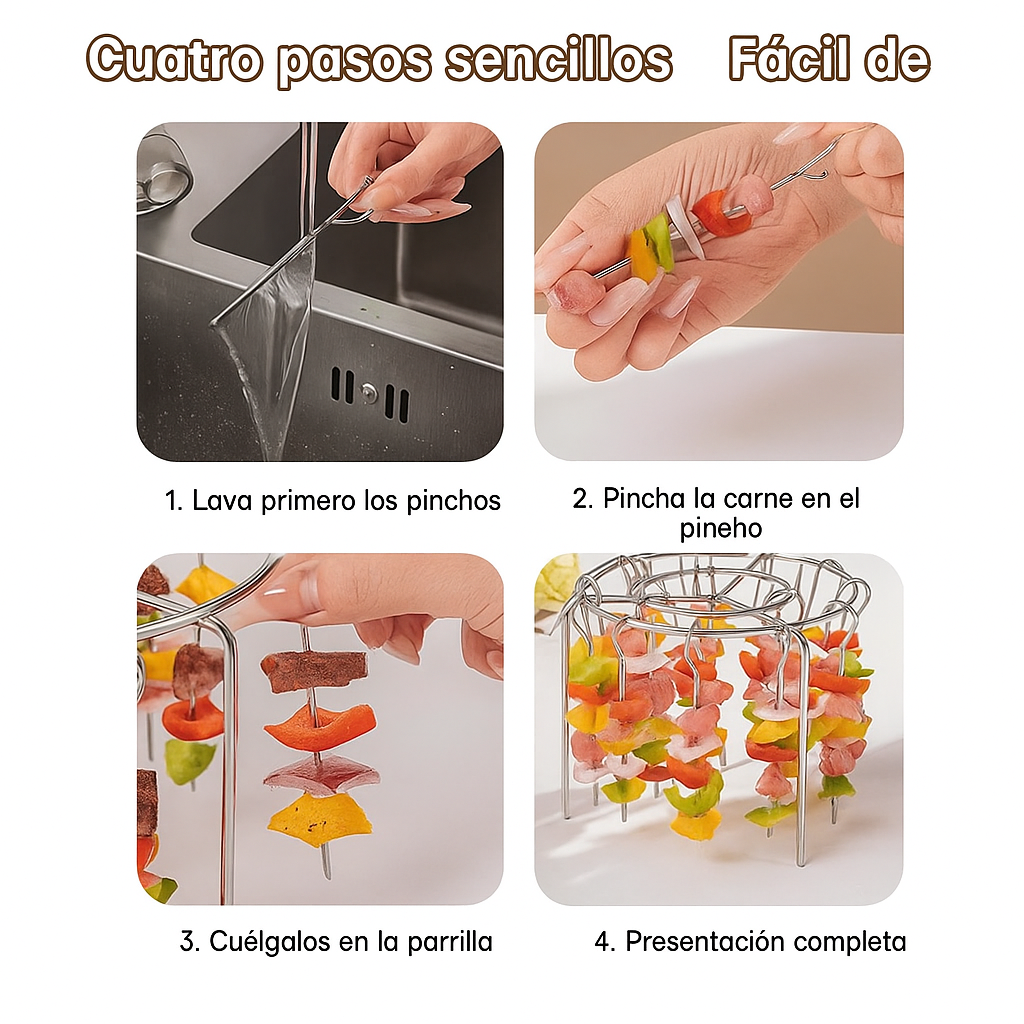 Parrilla Premium (22 pinchos)+ Libro de recetas Exclusivo 🎁