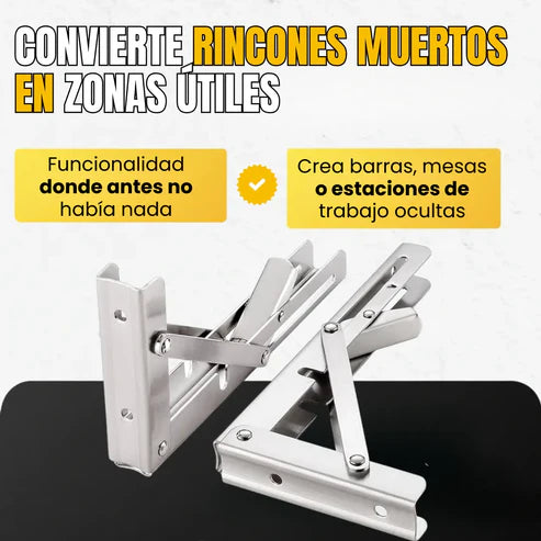 Soporte Plegable de Pared — Acero Inoxidable (Pack x2)