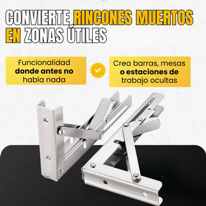 Soporte Plegable de Pared — Acero Inoxidable (Pack x2)