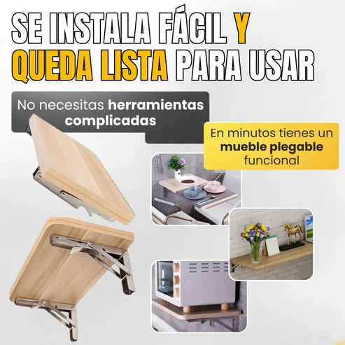 Soporte Plegable de Pared — Acero Inoxidable (Pack x2)
