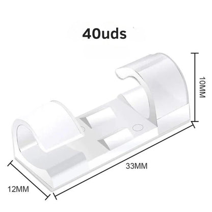 Pack x36 Clips Autoadhesivos Para Organizar Cables