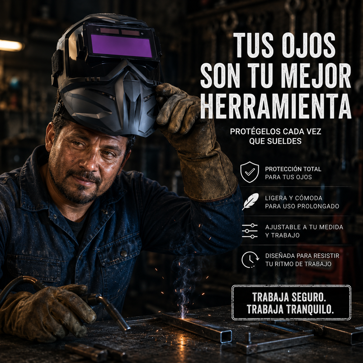Careta de soldadura con oscurecimiento automático