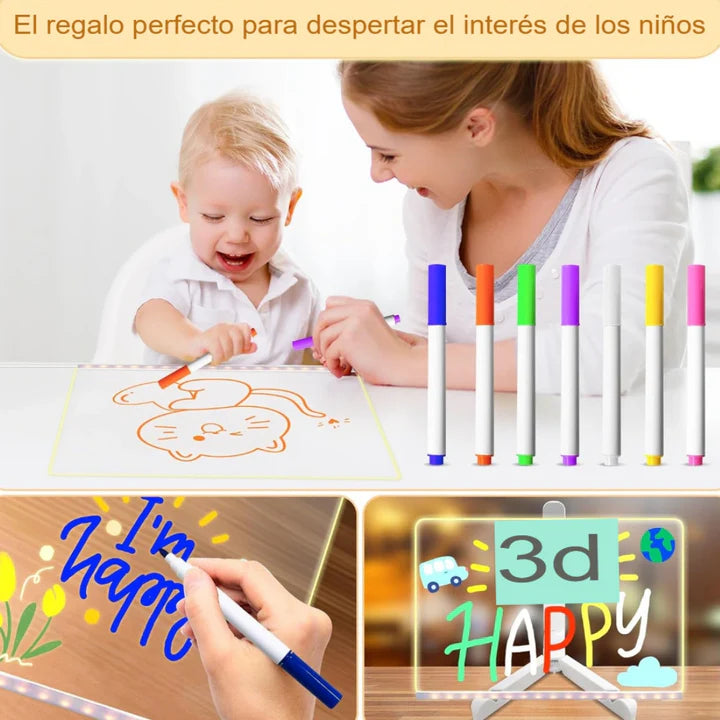 Tablero Mágico Multifuncional LED 30cm x 20cm