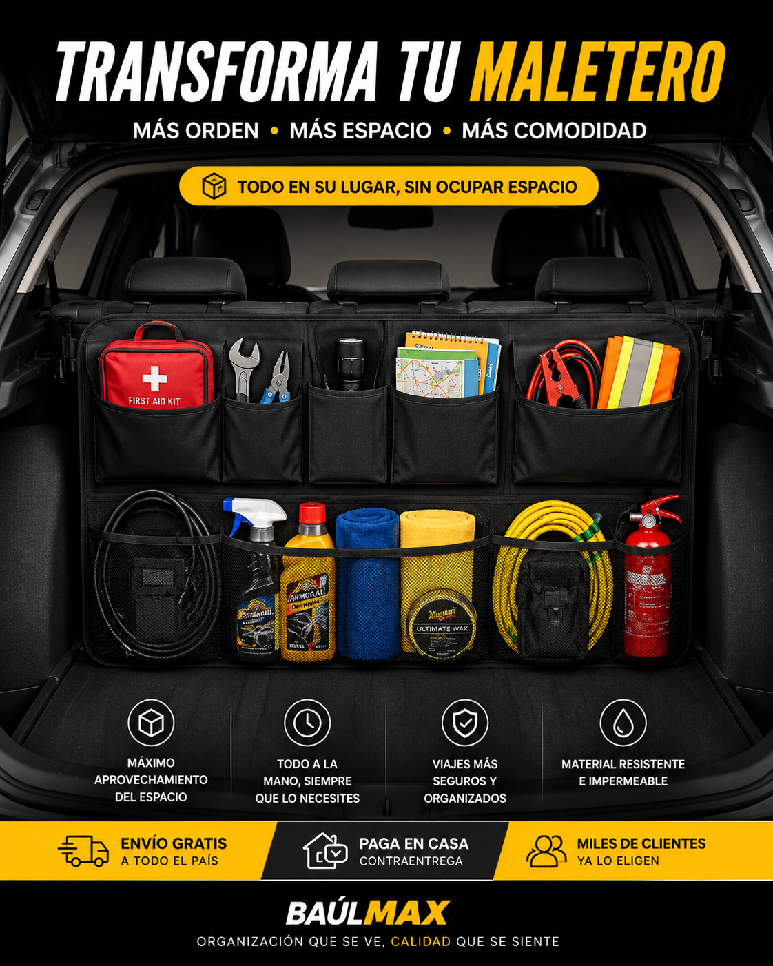 Organizador Maletero Baúl Para Carro