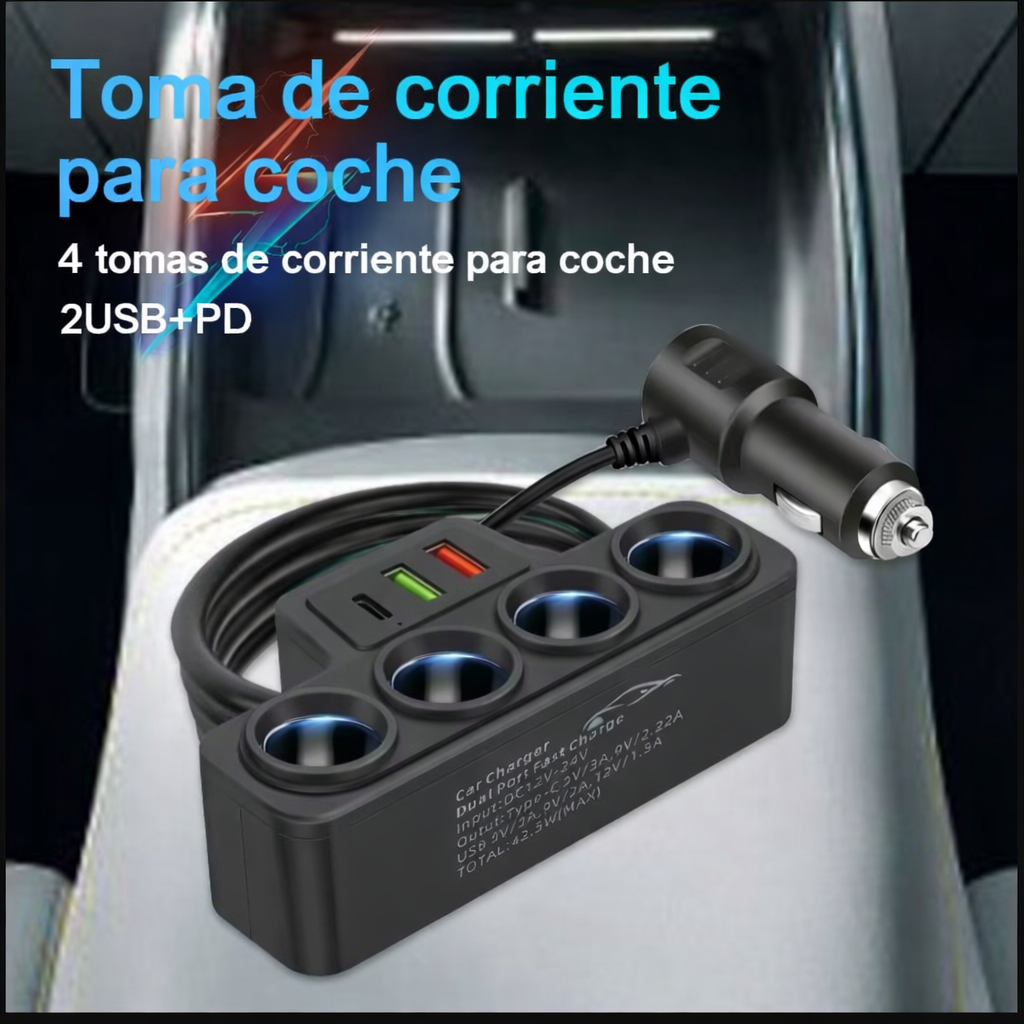 Cargador 7 en 1 cigarrera adaptador