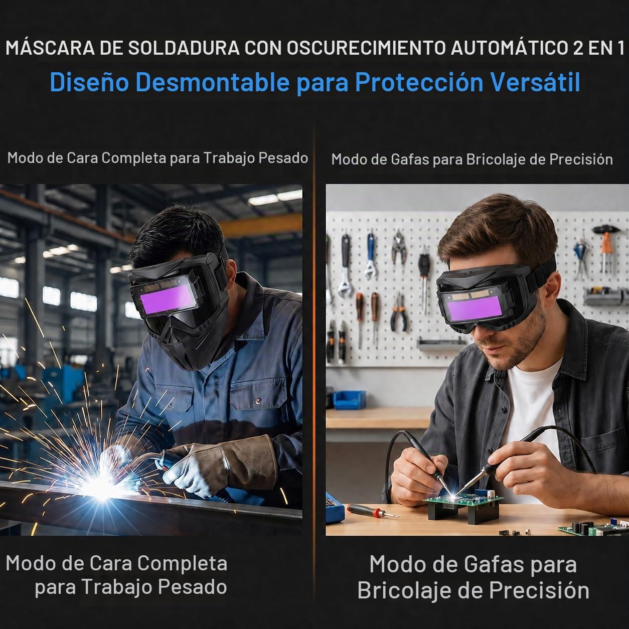 Careta de soldadura con oscurecimiento automático
