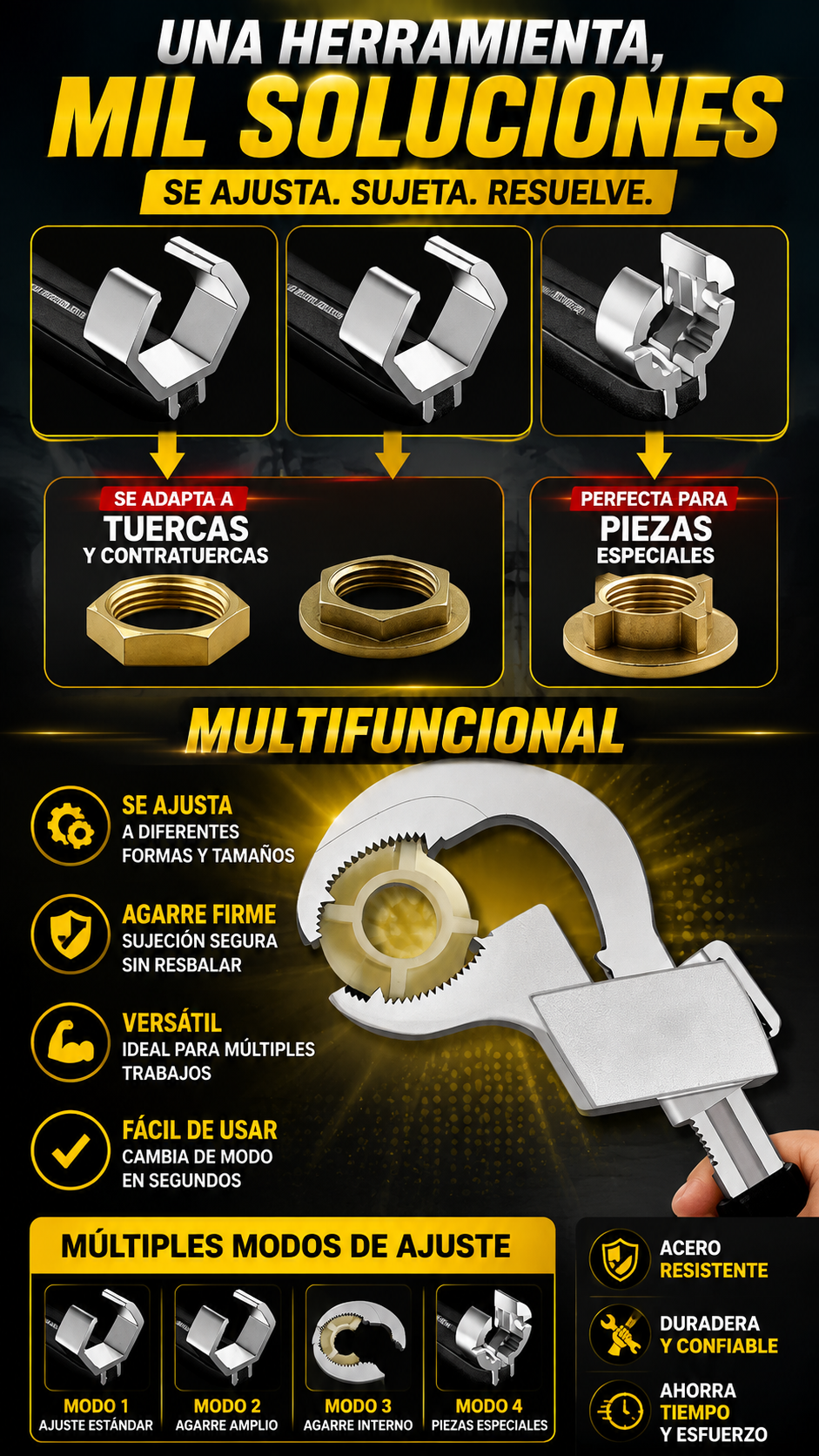 Llave multifuncional desagues plomeria