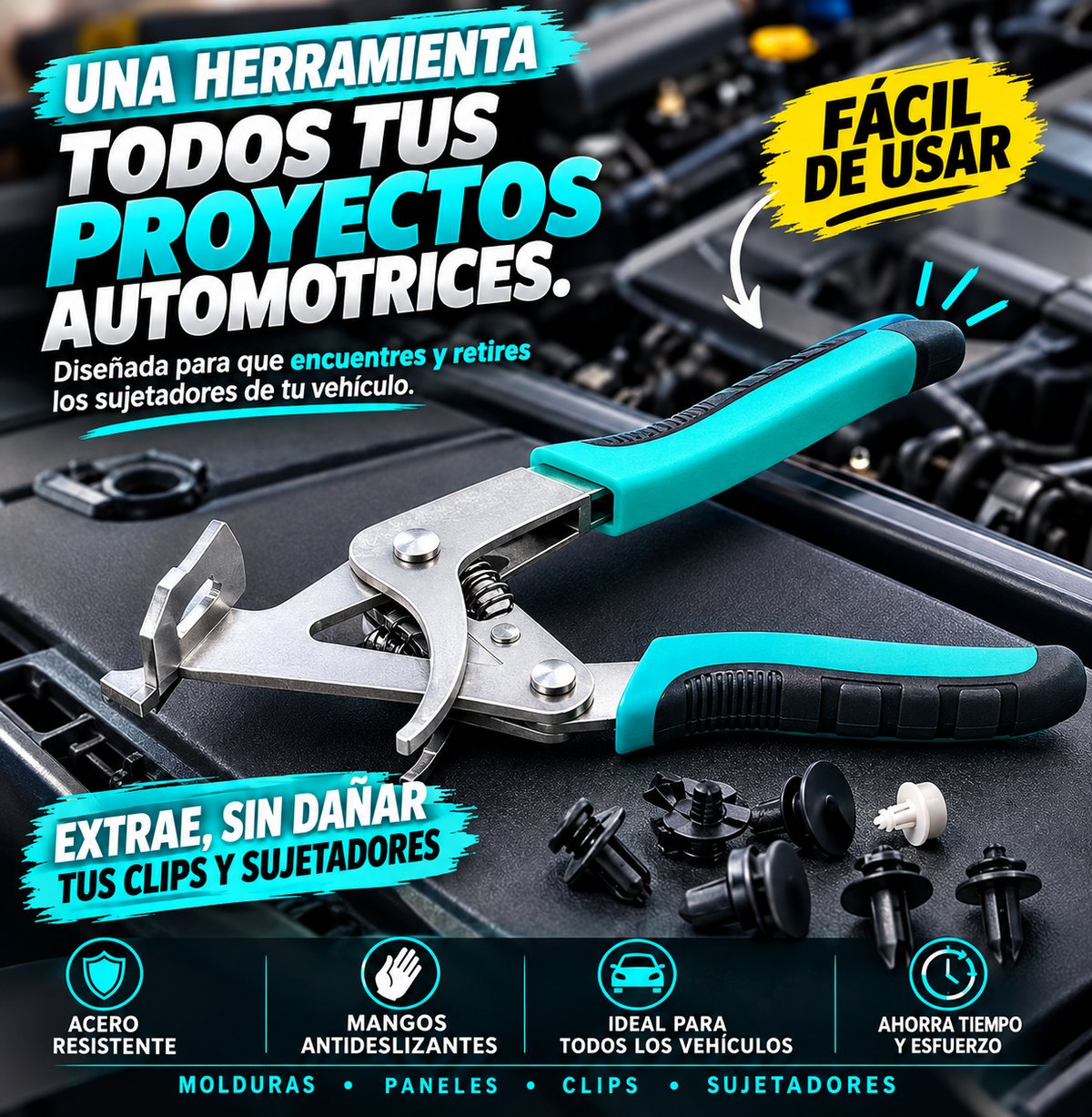 REMOVEDOR DE CLIPS PARA AUTO+  KIT X50 CLIPS