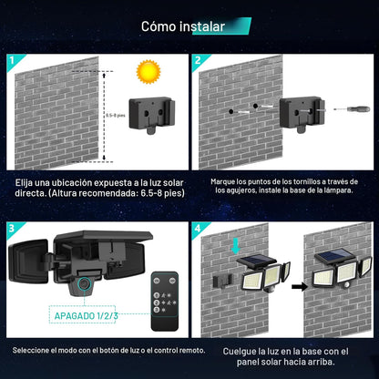 Reflector Solar X3 Máxima Iluminación sin Cableado