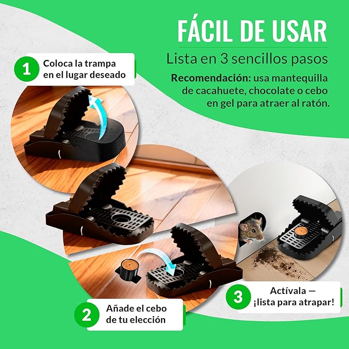 Trampa Pro - Pack 5 Trampas para eliminar ratones SIN tocarlos