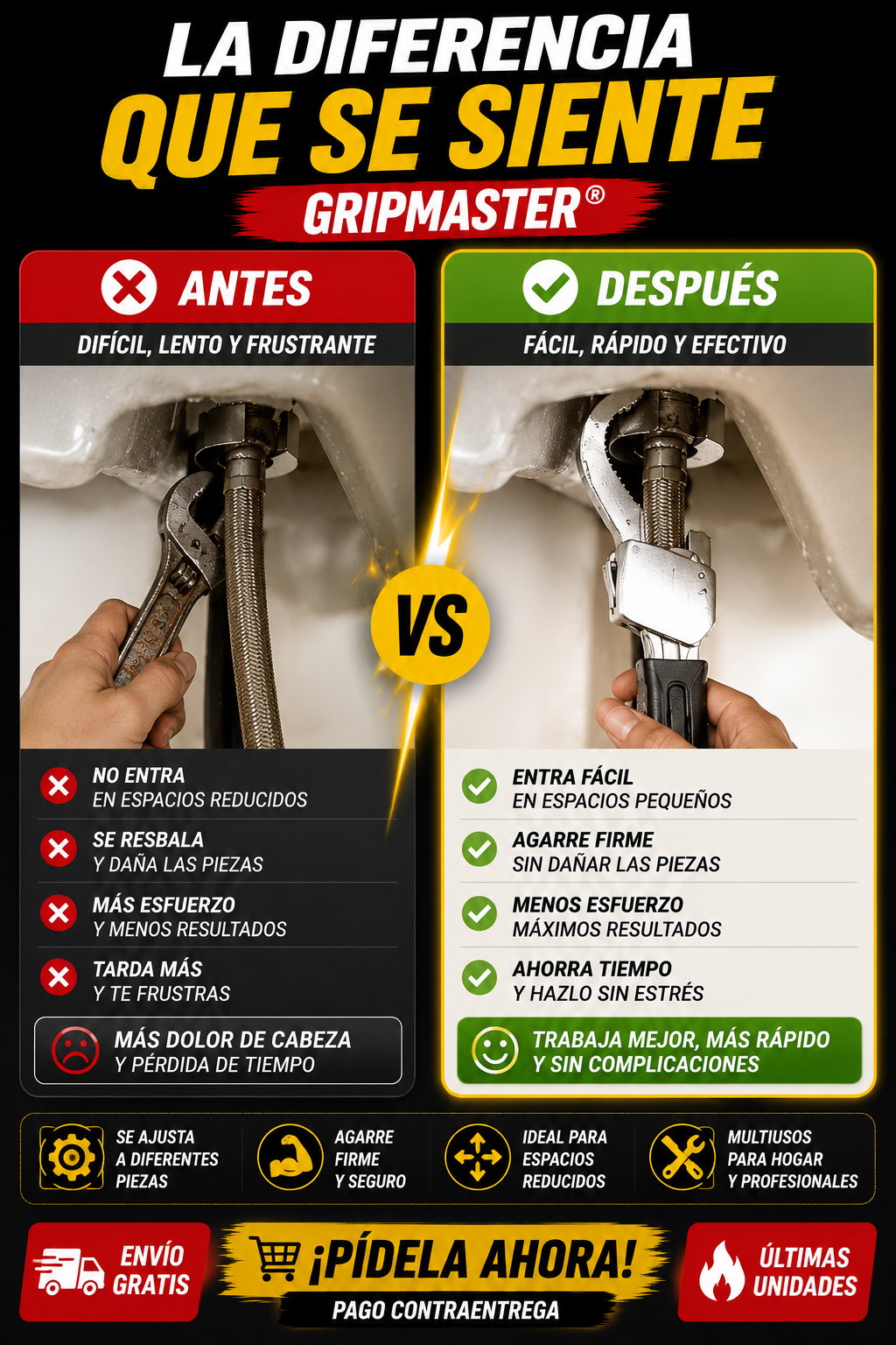 Llave multifuncional desagues plomeria