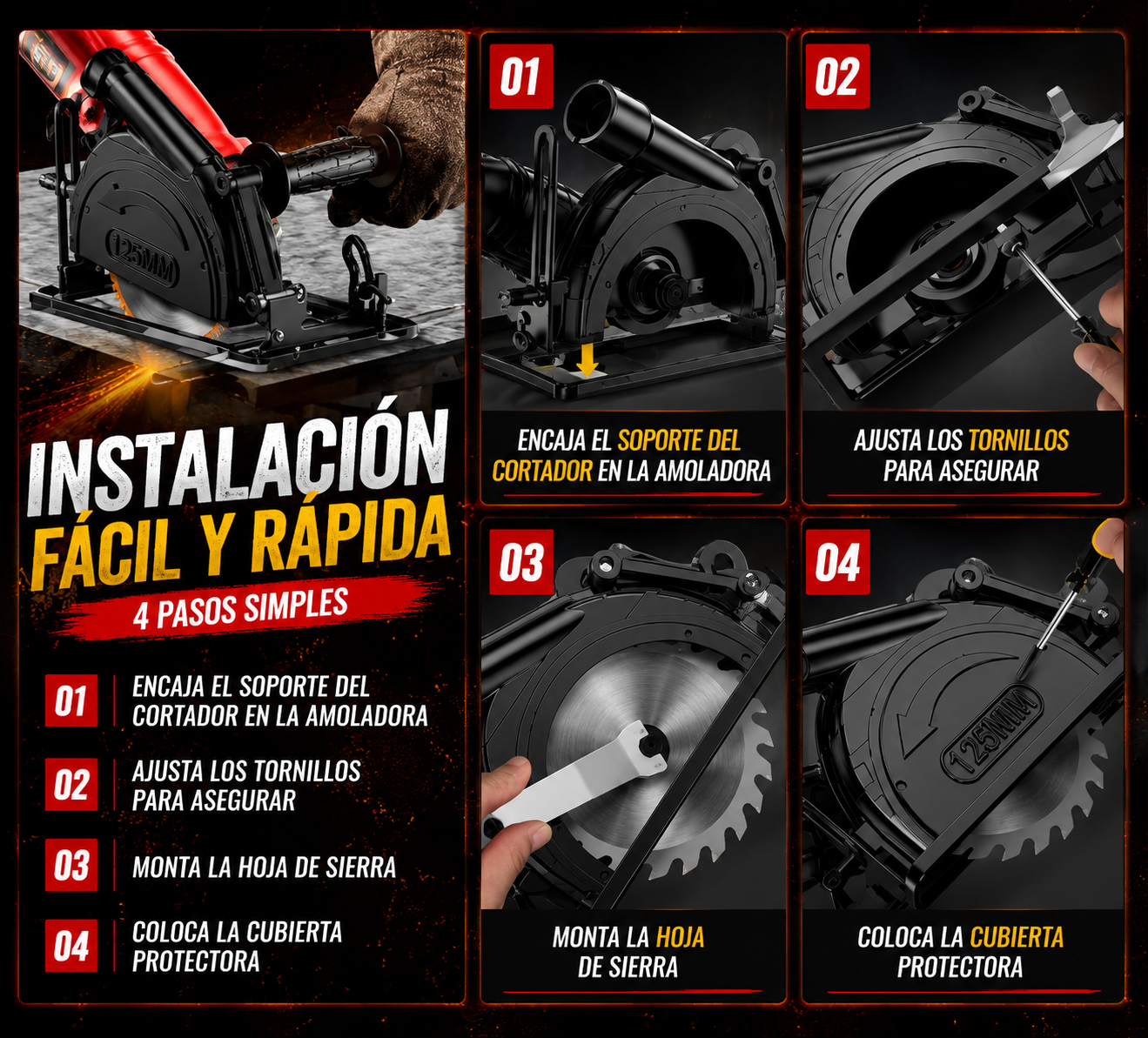 ADAPTADOR DE PULIDORA A SIERRA CIRCULAR