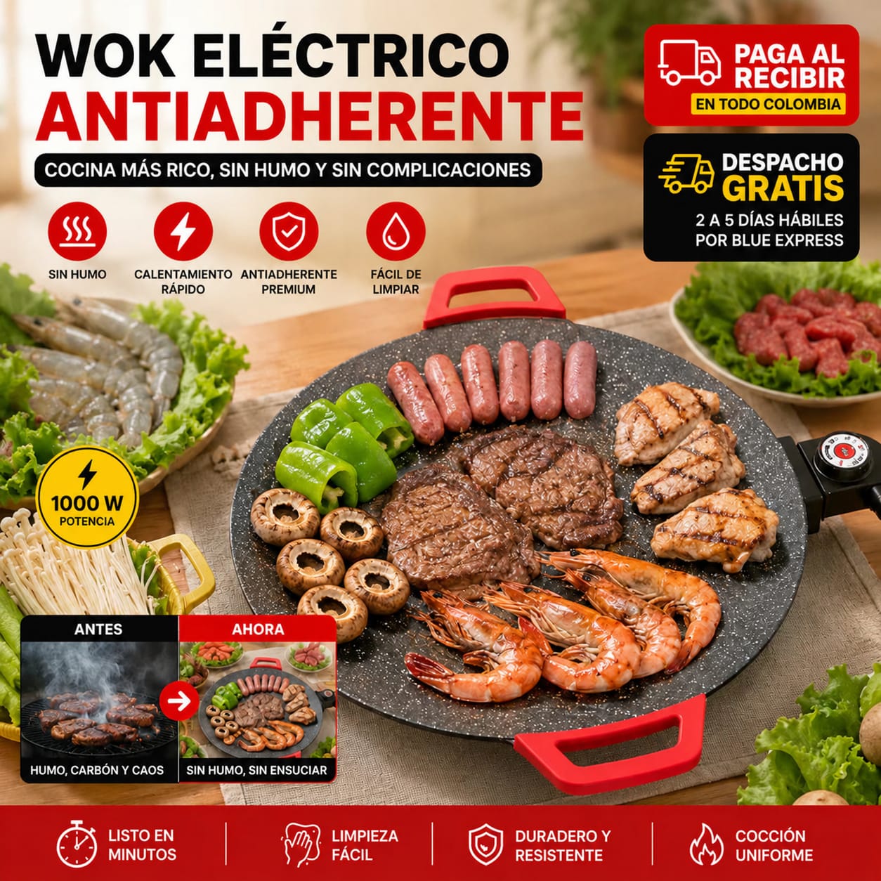 PLANCHA ELÉCTRICA MULTIFUNCIONAL PREMIUM