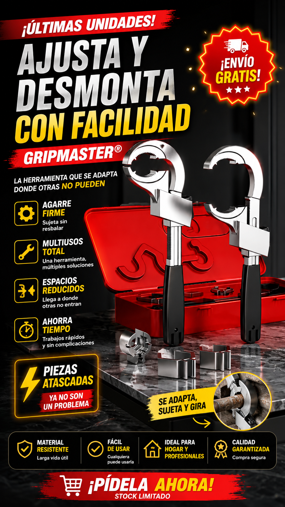 Llave multifuncional desagues plomeria