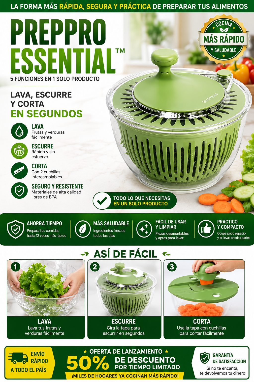 Set Multifuncional 8 en 1 PrepPro Essential