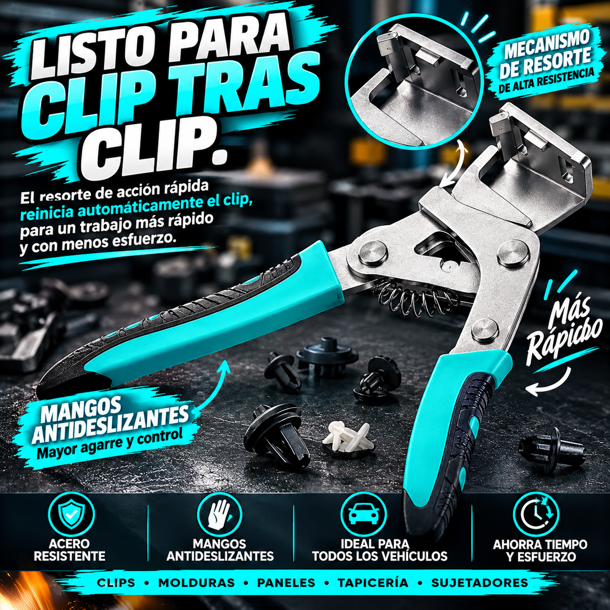 REMOVEDOR DE CLIPS PARA AUTO+  KIT X50 CLIPS
