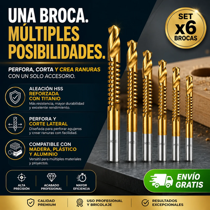 Brocas para Corte Lateral por 6 piezas