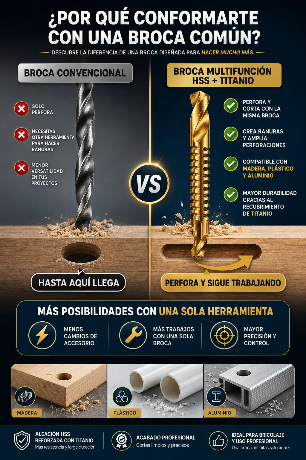 Brocas para Corte Lateral por 6 piezas